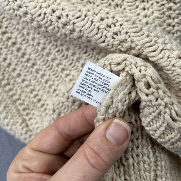 NWT GAP Sweater Womens XS Beige Cotton Open Knit Y2K 2000s Boho Fairy Art Indie - Picture 5 of 14